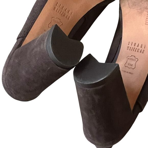 Stuart Weitzman Commodore Bootie 6 Brown Leather Suede Studded Shoes Chic Edgy - Picture 10 of 16